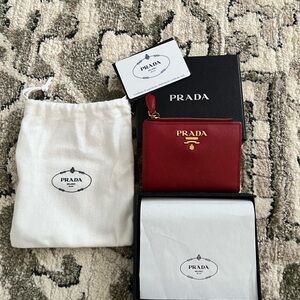 Prada Red Leather Wallet